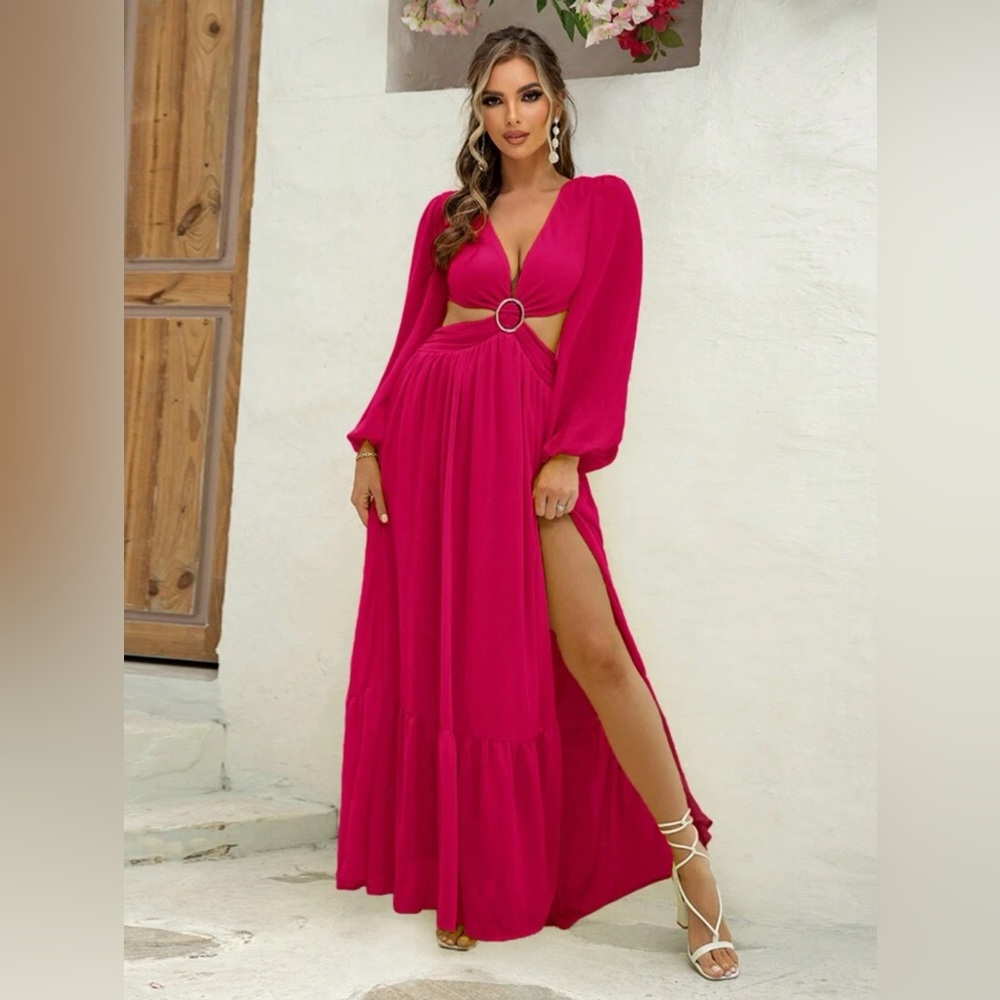 JOYFUNEAR NECK PLUNGING DRESS NWT